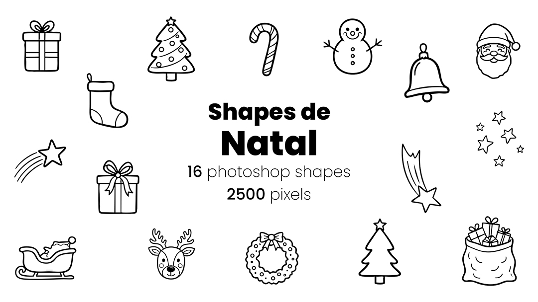 Conjunto de Ícones Natalino Natal Shapes CSH