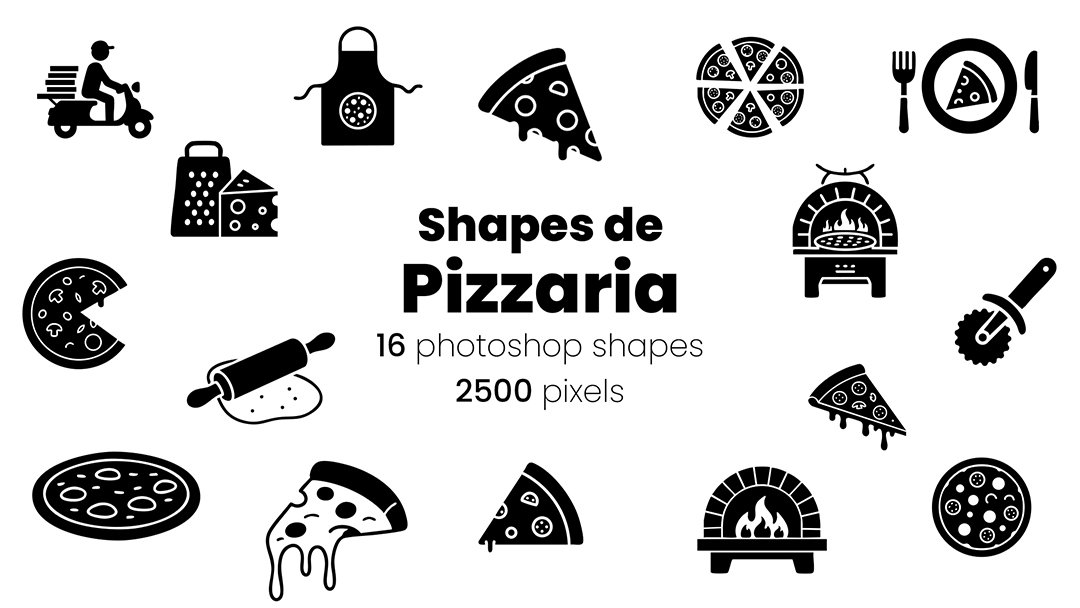 Conjunto de Ícones Pizzaria Shapes CSH