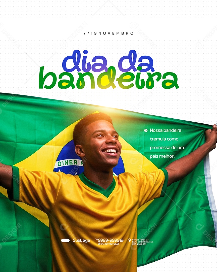 Dia da Bandeira 19 de Novembro Social Media PSD Editável