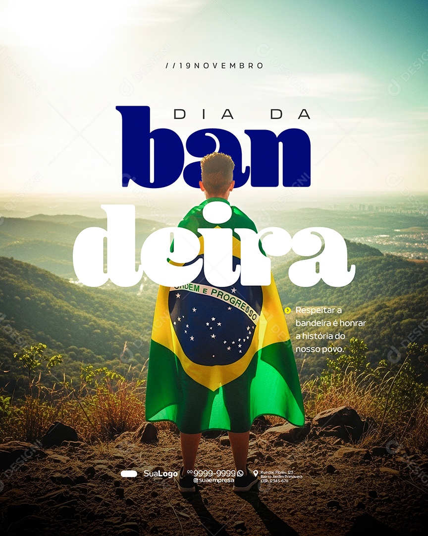 Dia da Bandeira Novembro Social Media PSD Editável