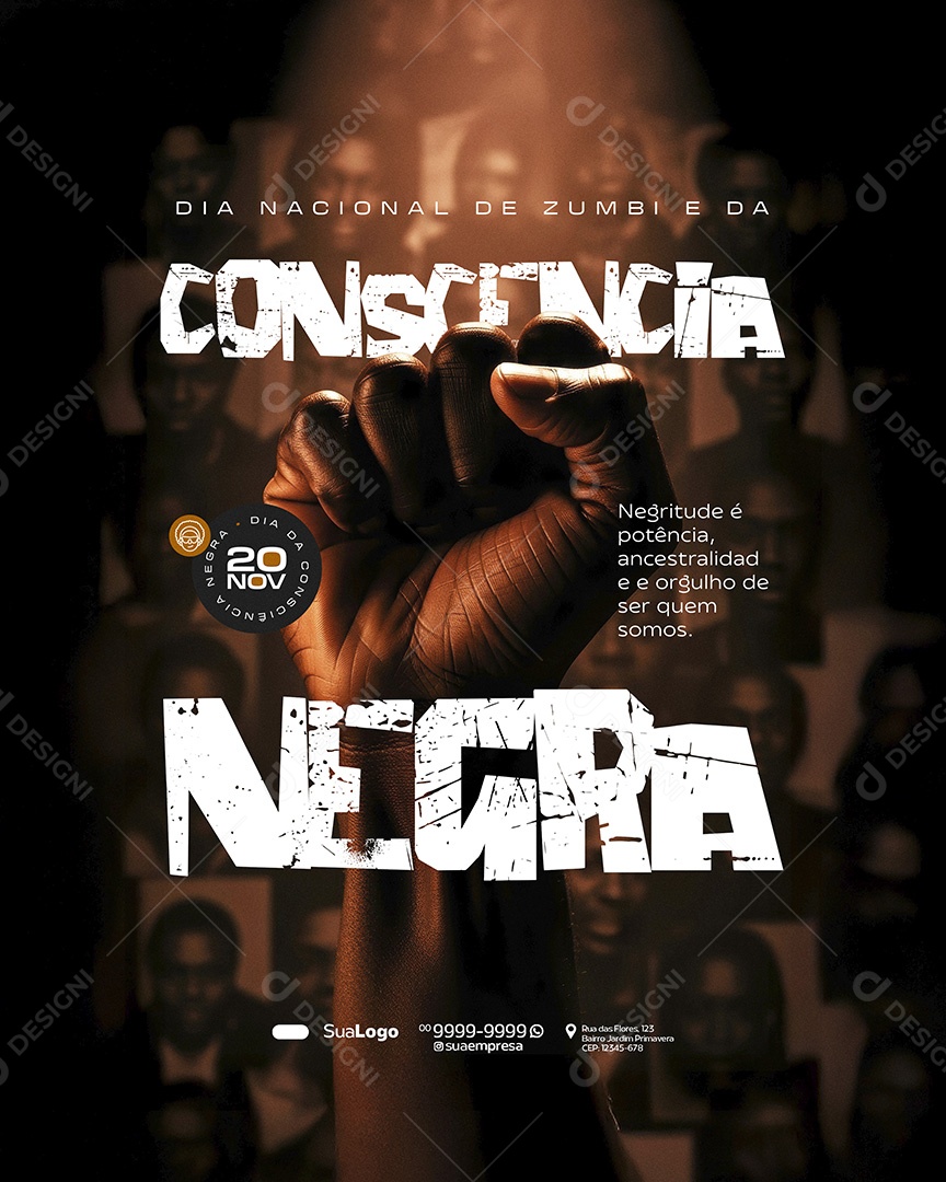 Dia da Consciência Negra 20 de Novembro Social Media PSD Editável