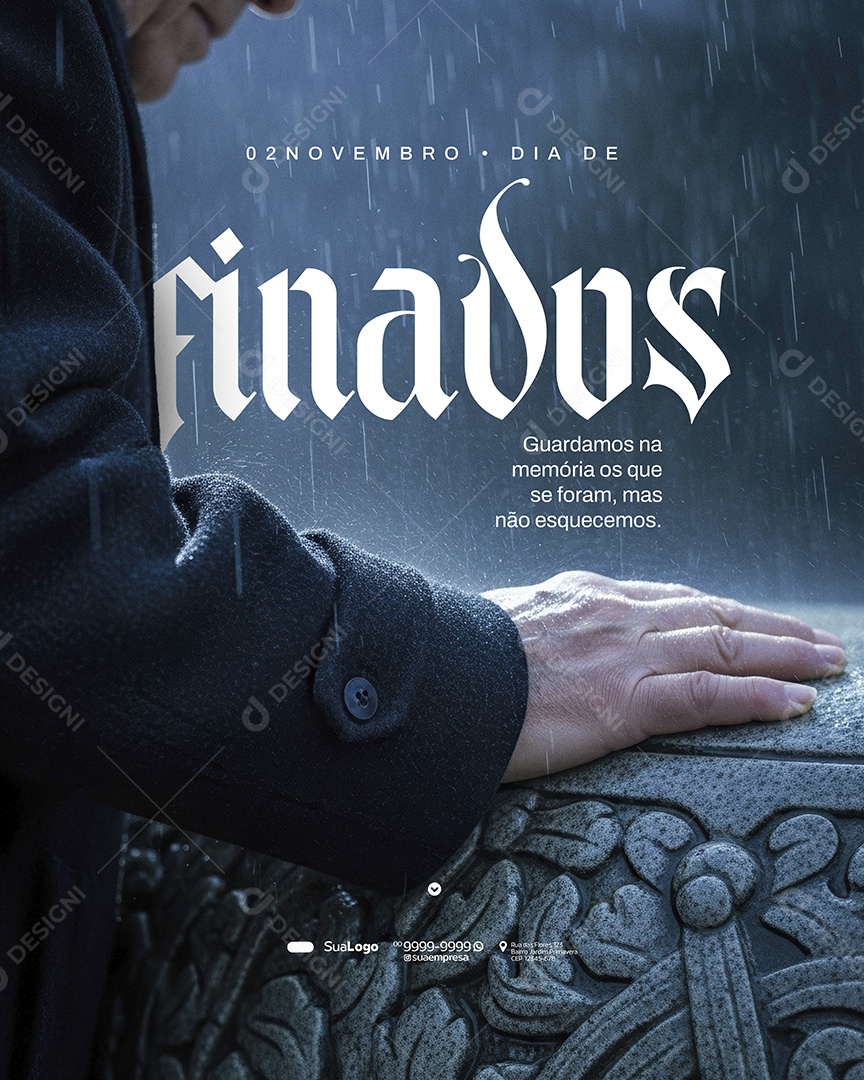 Dia de Finados 02 de Novembro Guardamos Memórias Social Media PSD Editavel