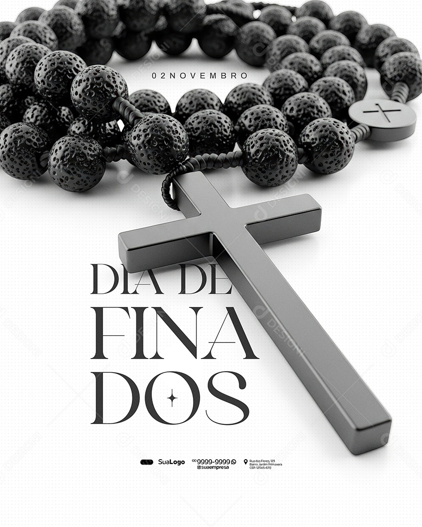 Dia de Finados 02 de Novembro Logo Social Media PSD Editavel