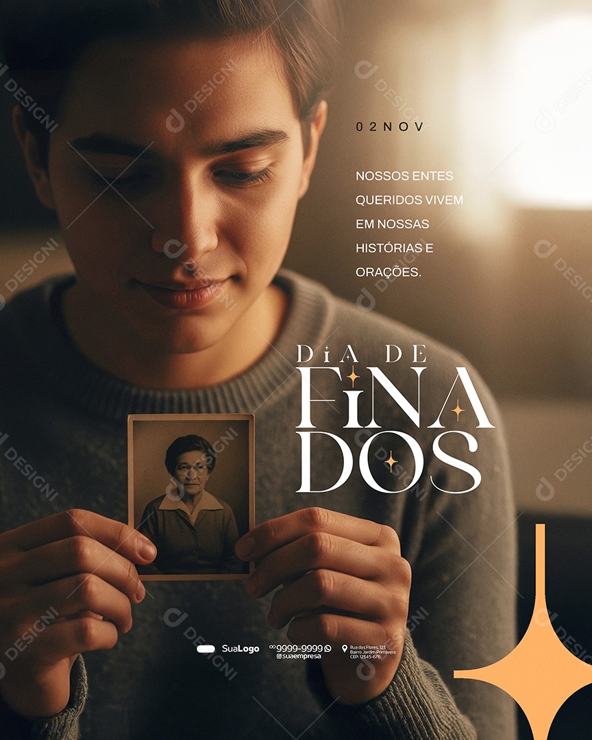 Dia de Finados 02 de Novembro Nossos Entes Social Media PSD Editavel