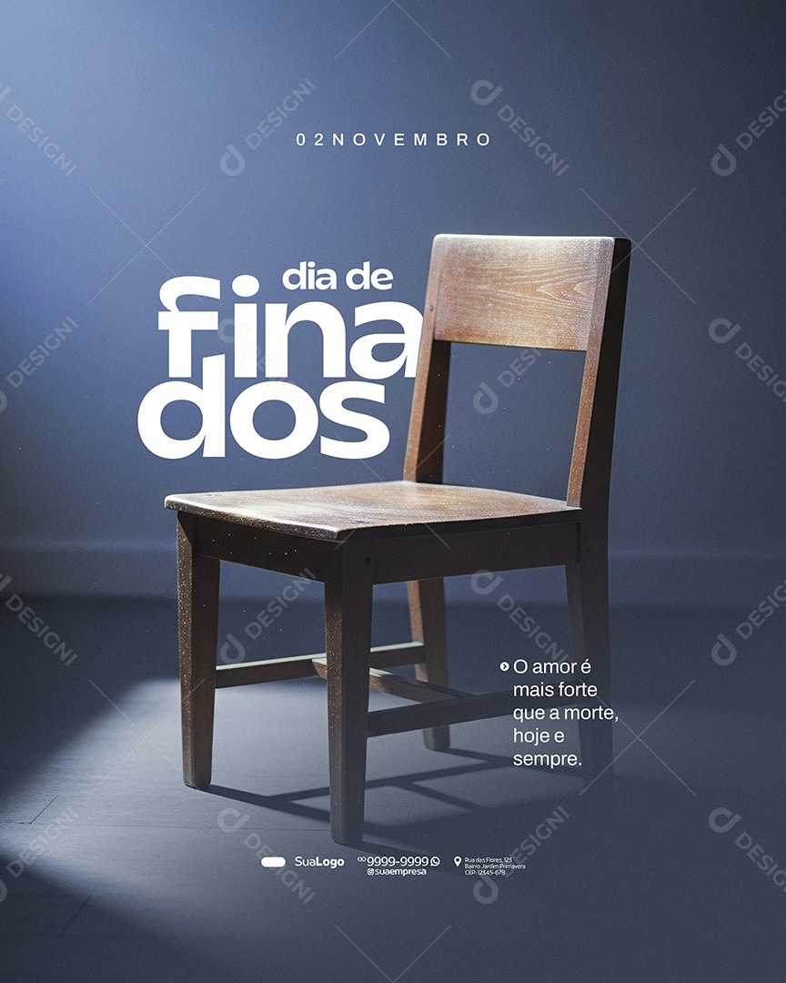 Dia de Finados 02 de Novembro o Amor Social Media PSD Editavel