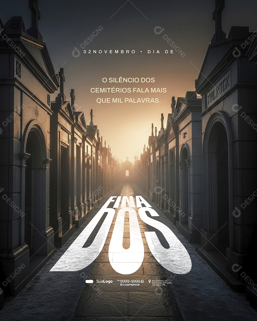 Dia de Finados 02 de Novembro o Silêncio Social Media PSD Editavel