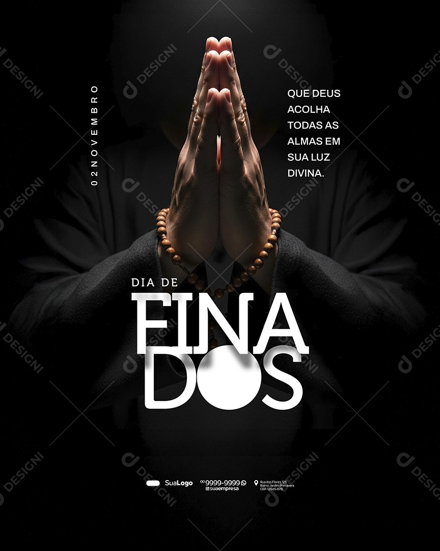 Dia de Finados 02 de Novembro Que Deus Acolha Social Media PSD Editavel