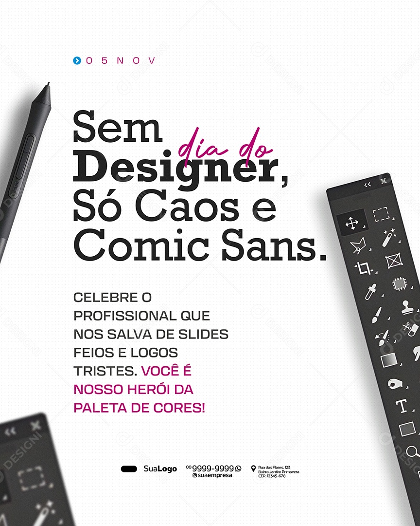 Dia do Designer Gráfico 05 de Novembro Social Media PSD Editavel