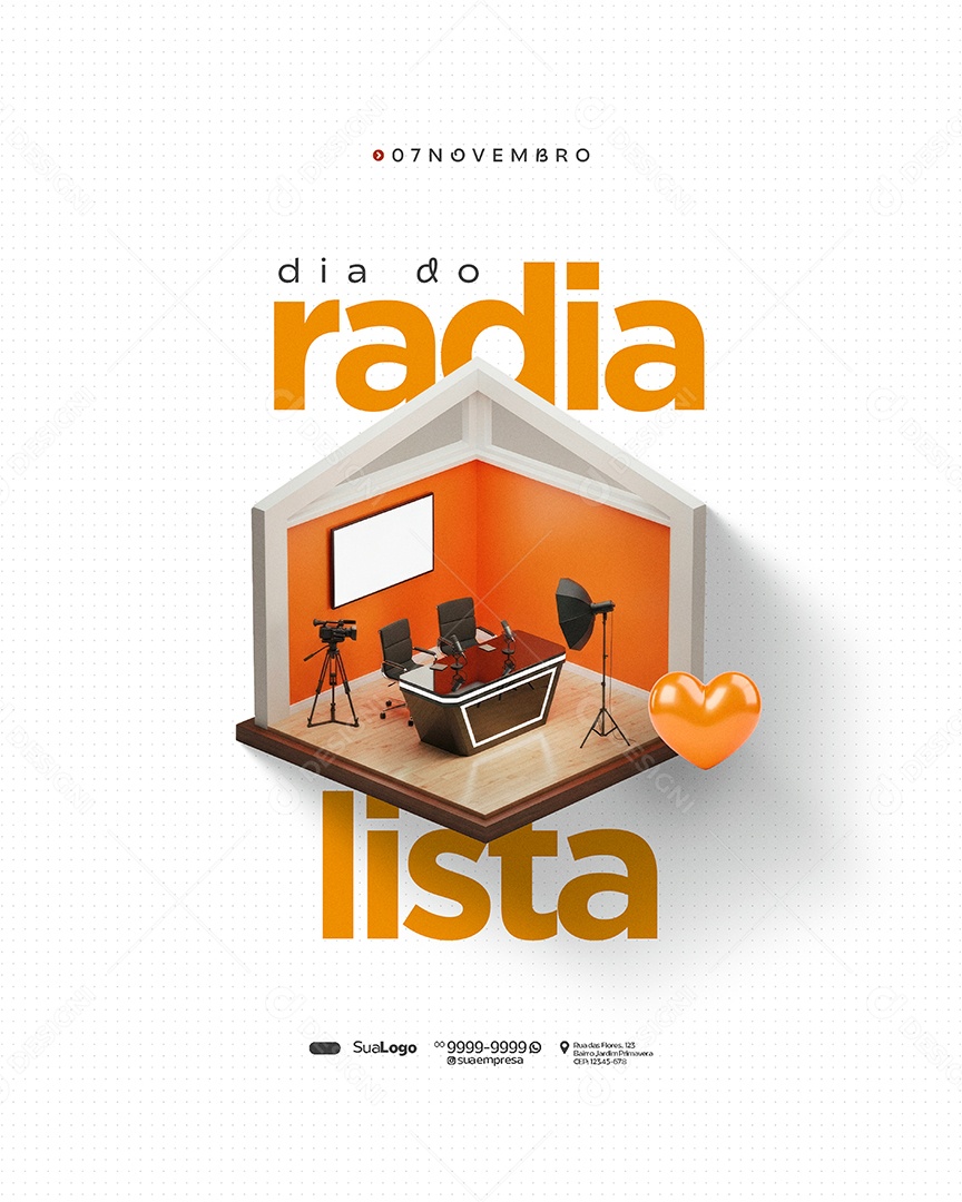 Dia do Radialista 07 de Novembro Social Media PSD Editável