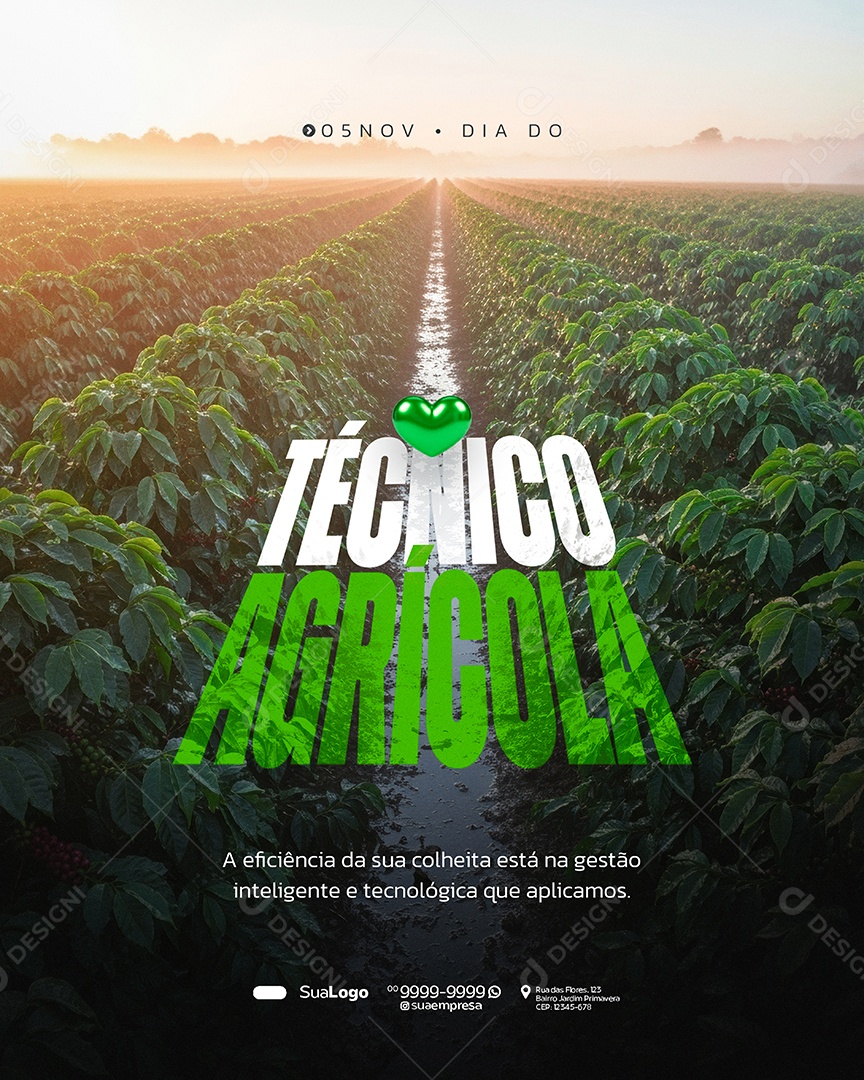 Dia do Técnico Agrícola 05 de Novembro a Eficiência Social Media PSD Editável