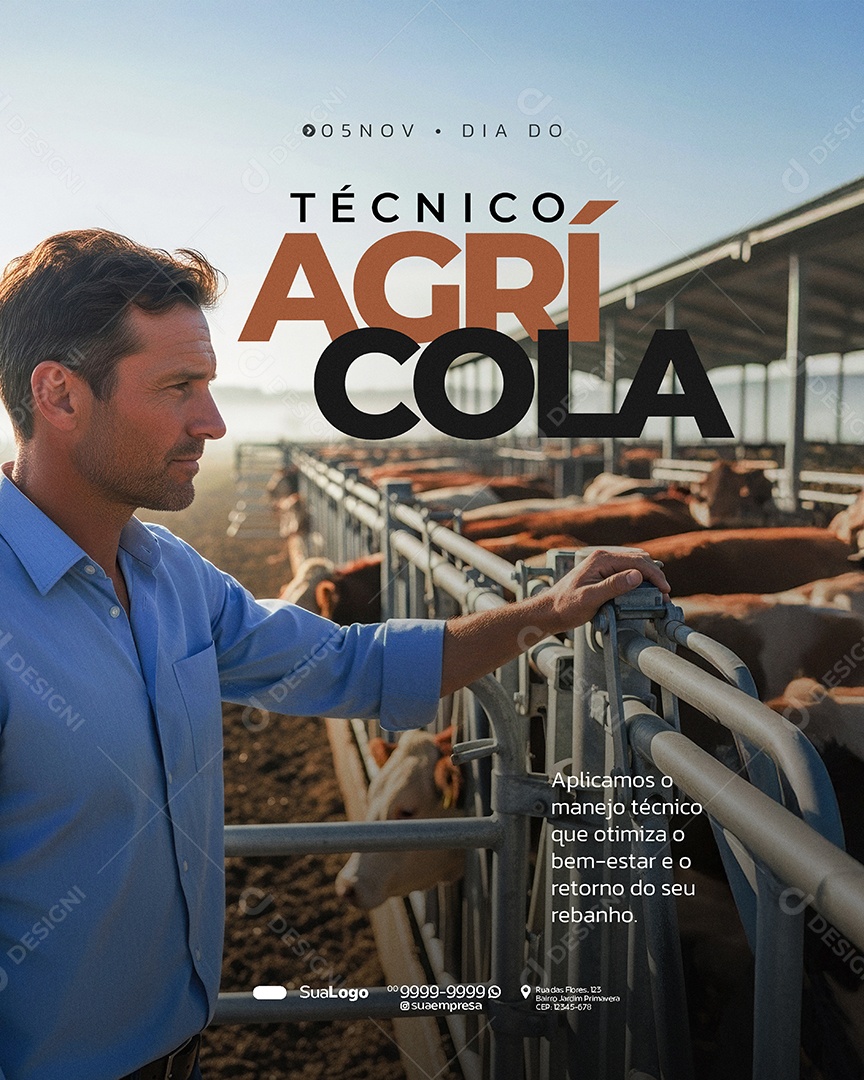 Dia do Técnico Agrícola 05 de Novembro Aplicamos Social Media PSD Editável