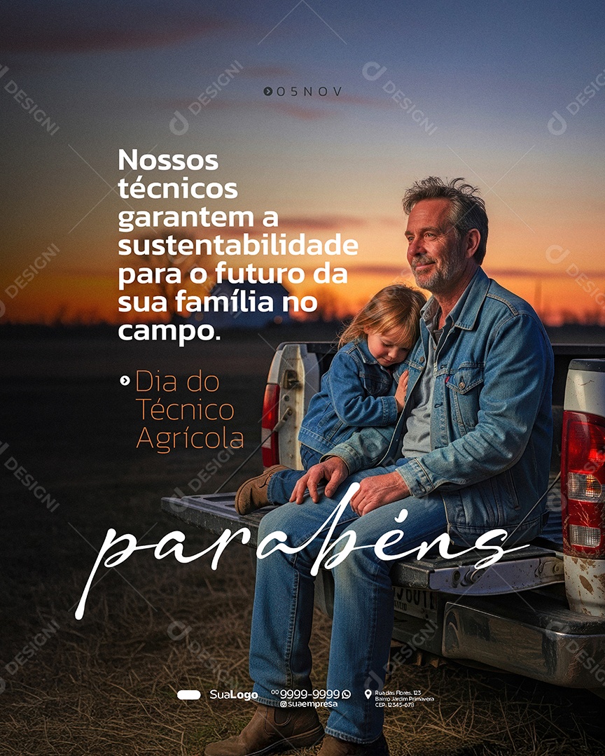 Dia do Técnico Agrícola 05 de Novembro Nossos Técnicos Social Media PSD Editável