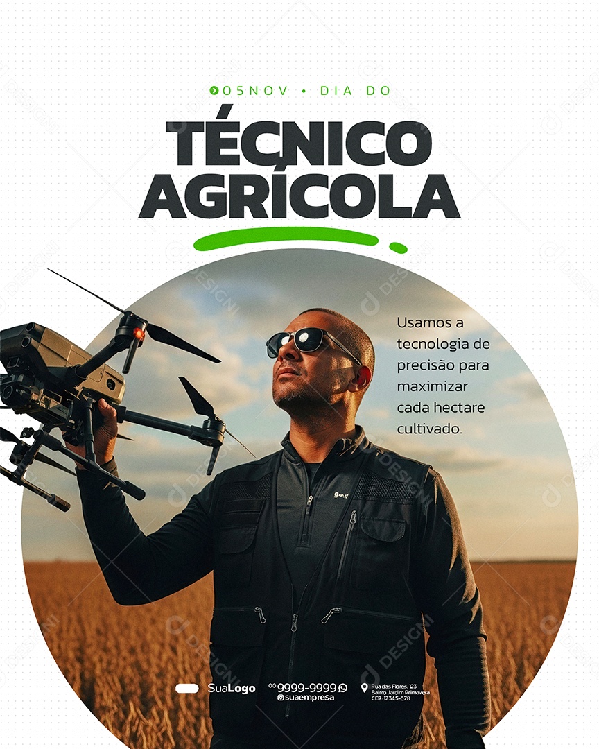 Dia do Técnico Agrícola 05 de Novembro Social Media PSD Editável