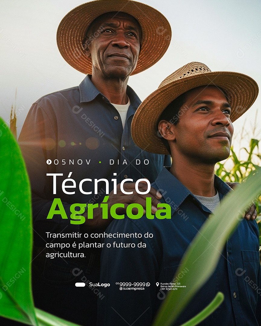 Dia do Técnico Agrícola 05 de Novembro Transmitir Social Media PSD Editável