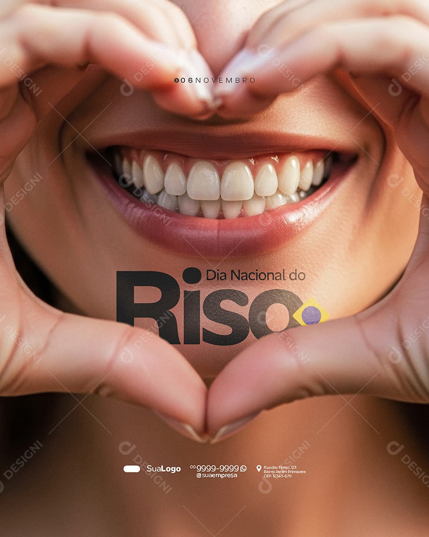Dia Nacional do Riso  Novembro Social Media PSD Editável