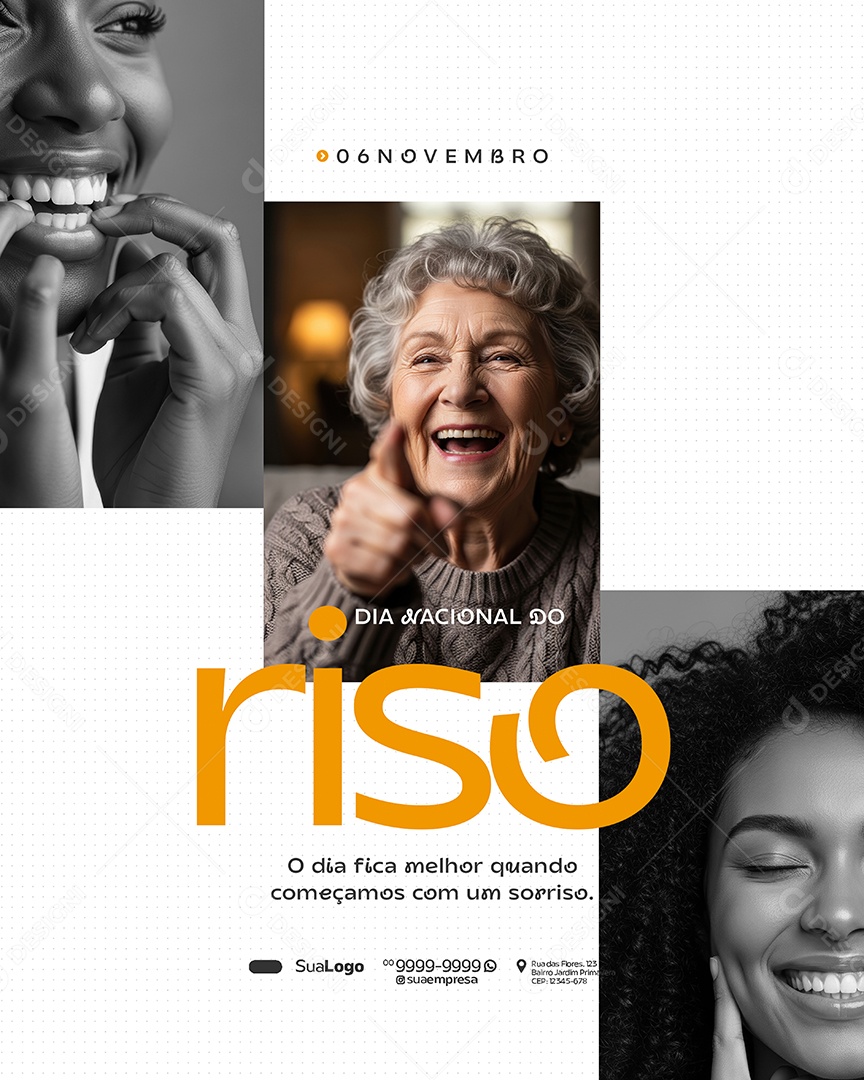 Dia Nacional do Riso 06 de Novembro o Dia Fica Melhor Social Media PSD Editável