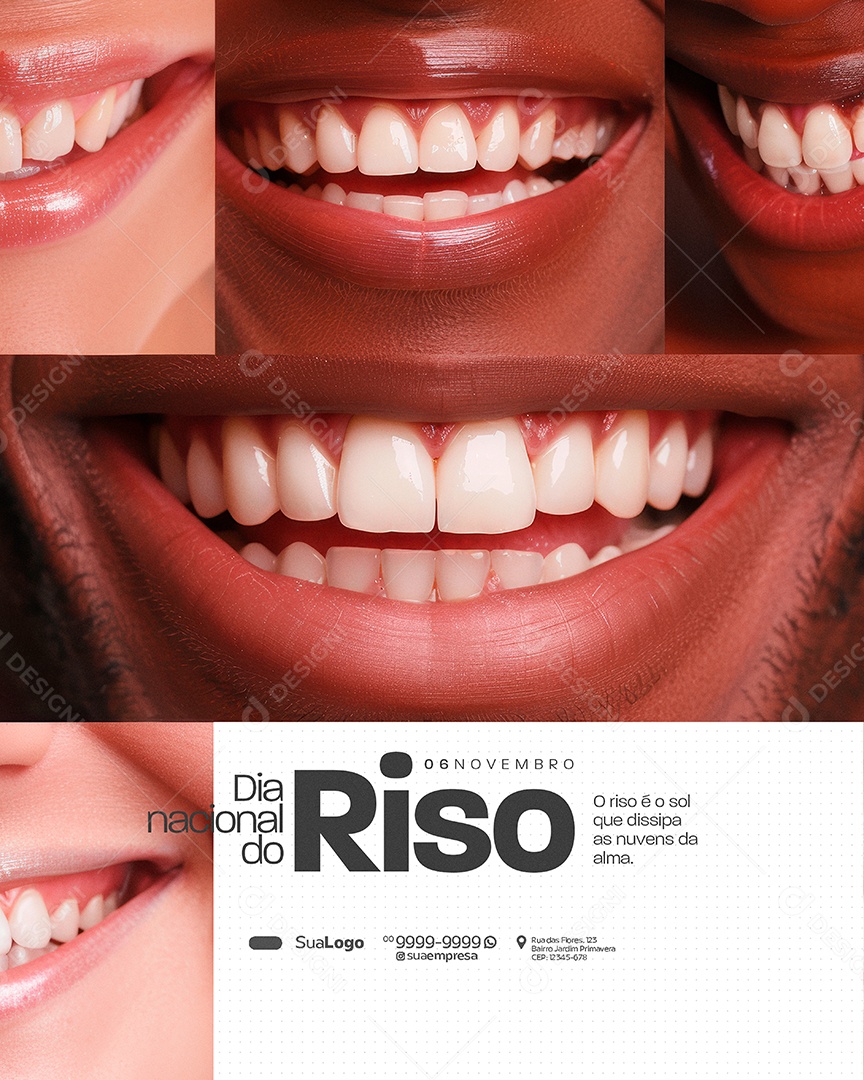 Dia Nacional do Riso 06 de Novembro o Riso é o Sol Social Media PSD Editável