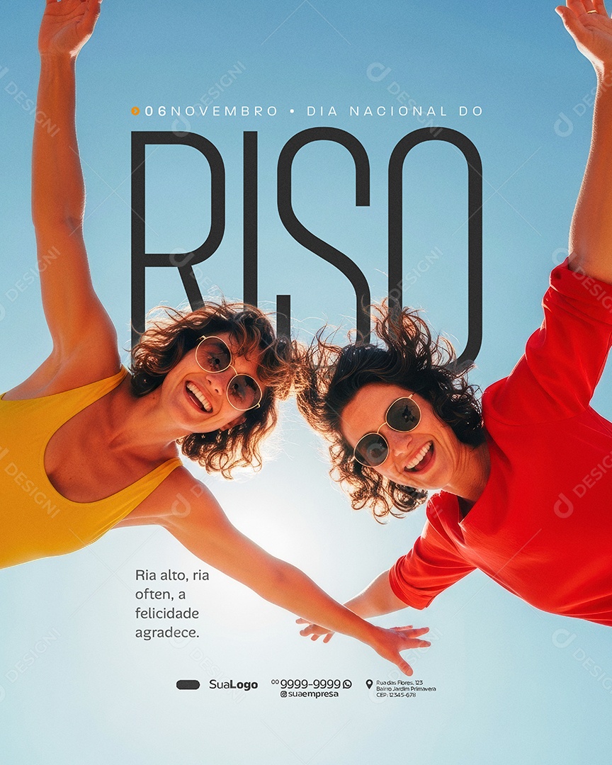 Dia Nacional do Riso 06 de Novembro Ria Alto Social Media PSD Editável