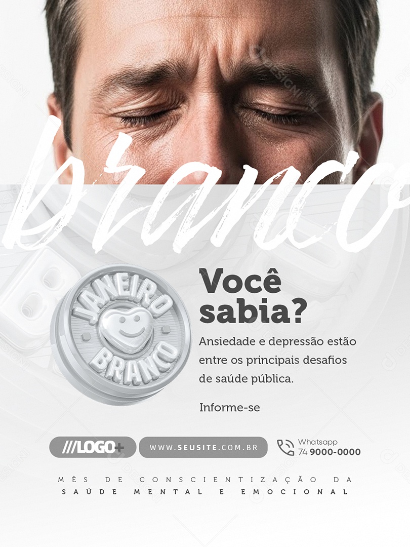 Janeiro Branco Você Sabia Social Media PSD Editável
