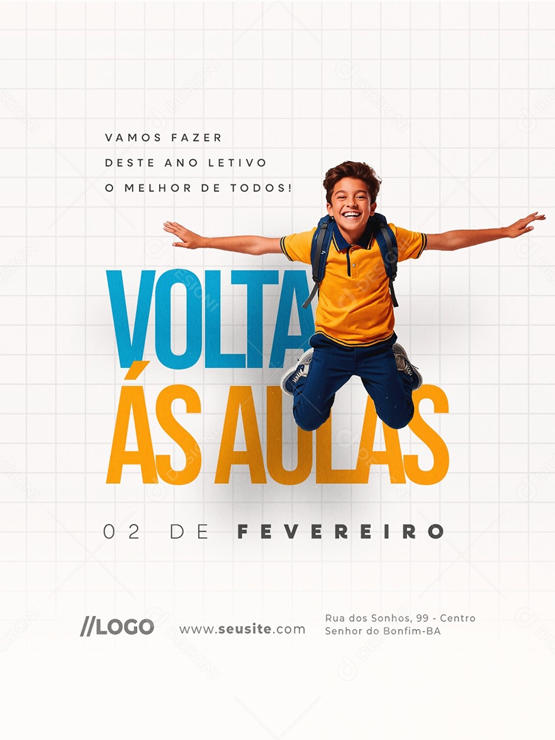 Volta às Aulas Vamos Fazer Deste Ano Letivo o Melhor de Todos Social Media PSD Editável