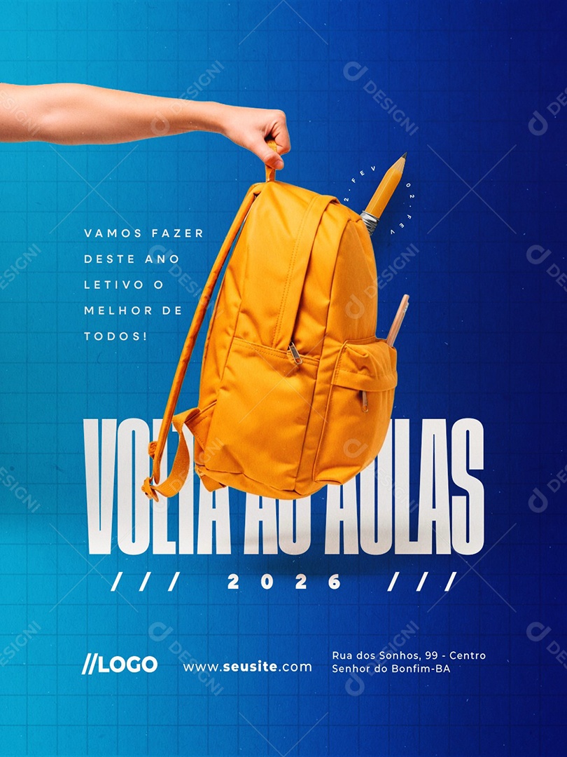 Volta às Aulas Vamos Fazer Deste Ano Letivo o Melhor de Todos Social Media PSD Editável