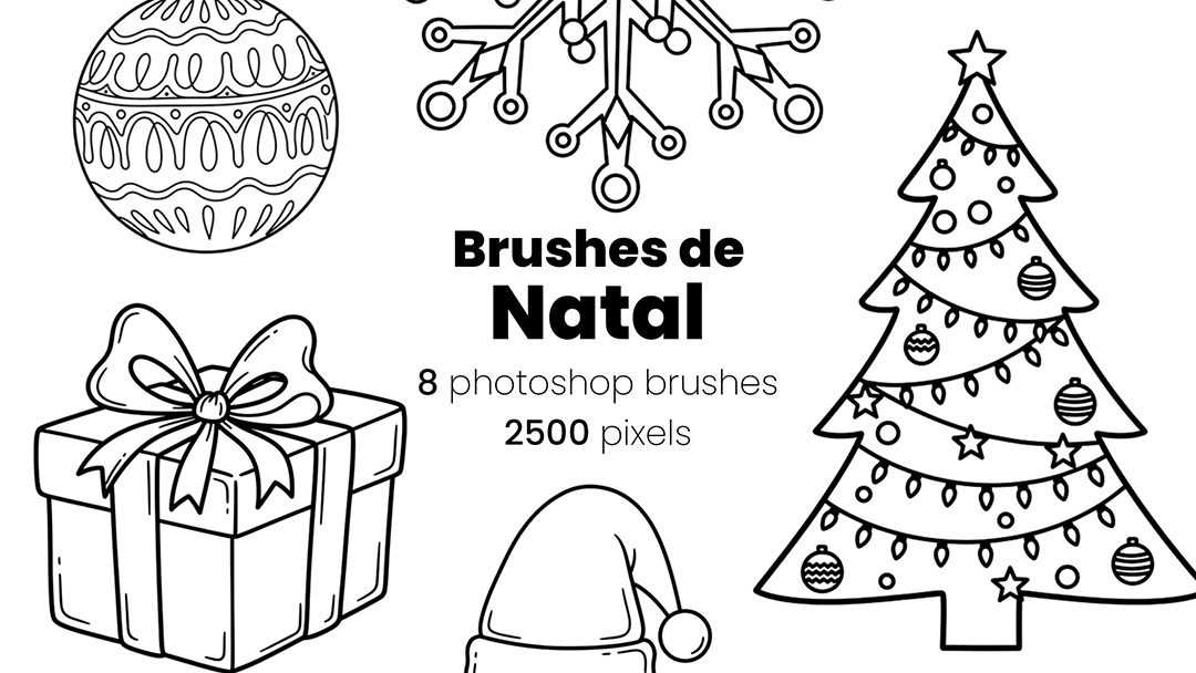 Conjunto de Ícones Natal Brush ABR