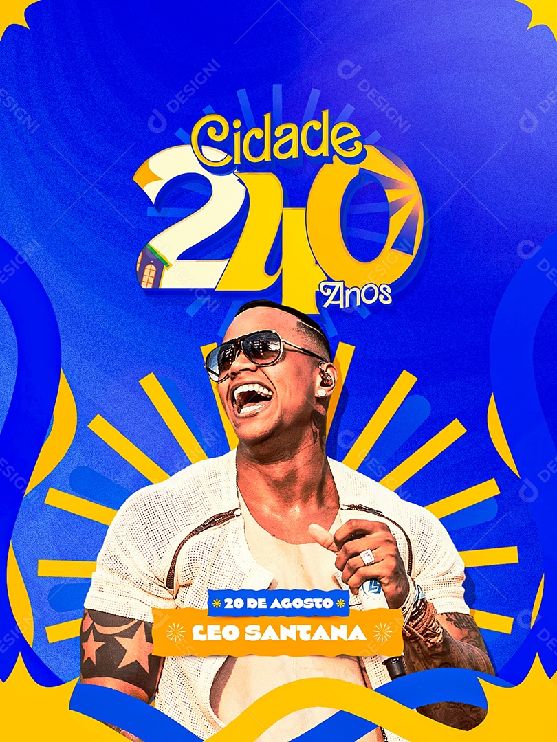 Flyer Feliz Aniversario de Cidade Social Media PSD Editável