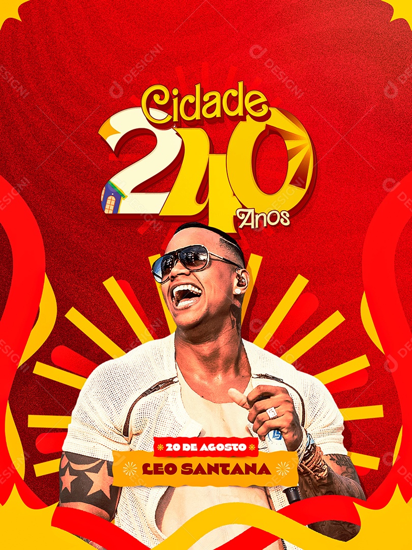 Flyer Feliz Aniversario de Cidade Social Media PSD Editável