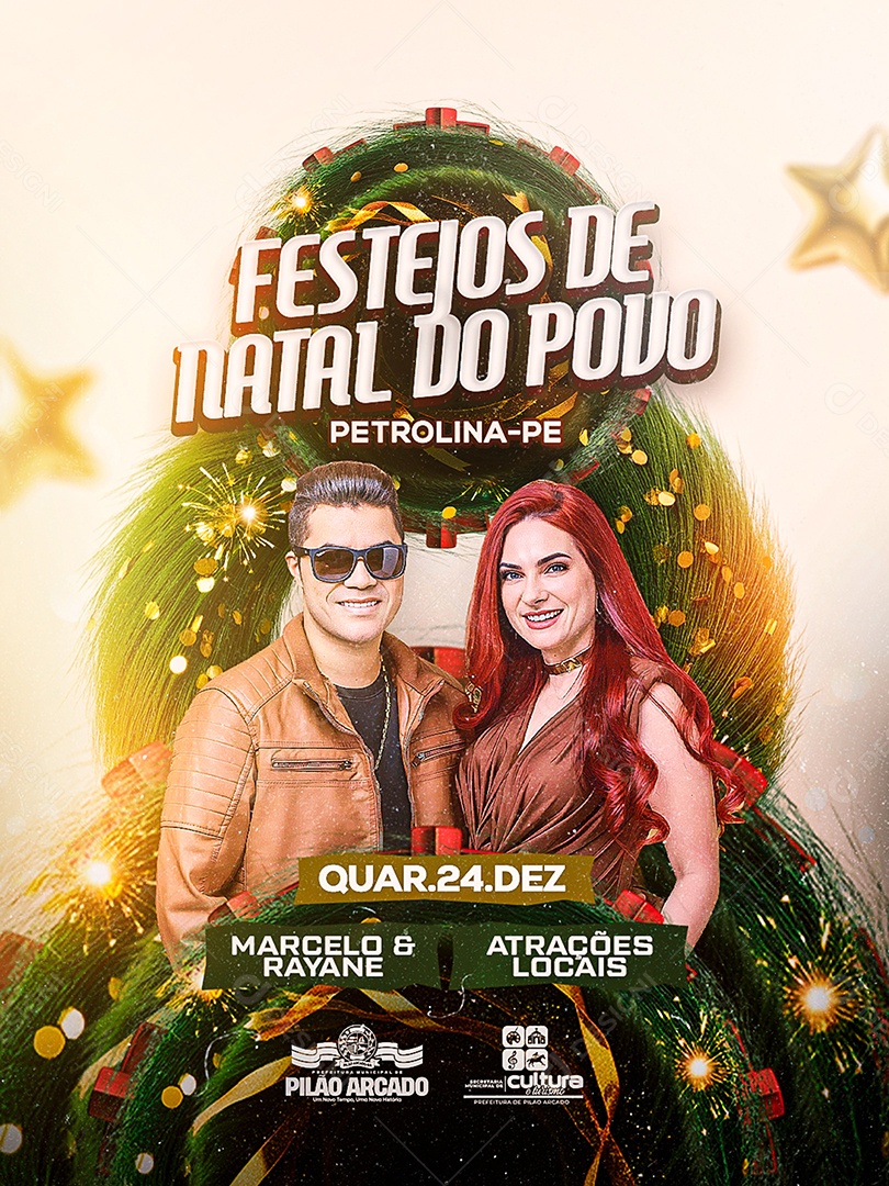 Flyer Festejos de Natal do Povo Social Media PSD Editável