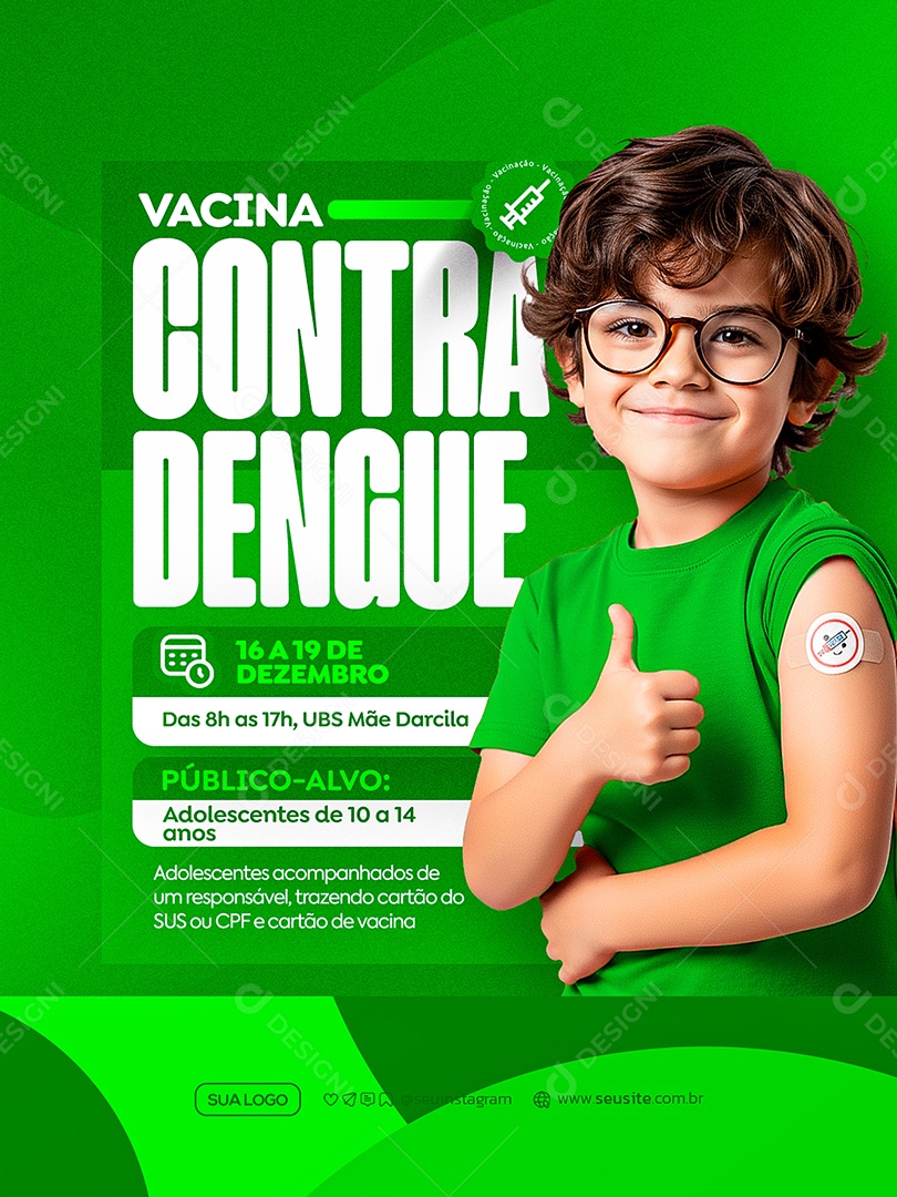Vacina Contra Dengue Social Media PSD Editável