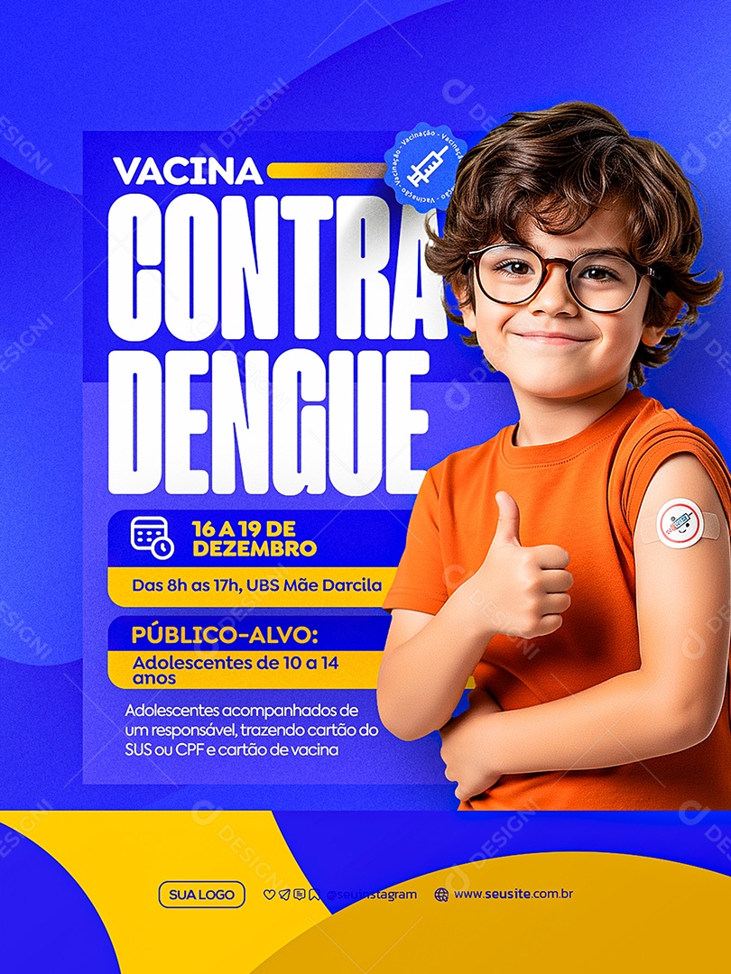 Vacina Contra Dengue Social Media PSD Editável