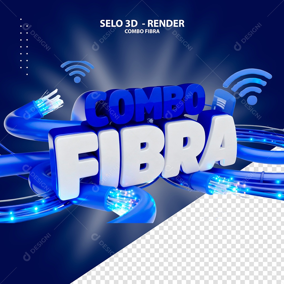 Combo Fibra Selo 3D Azul e Branco para Composição PSD