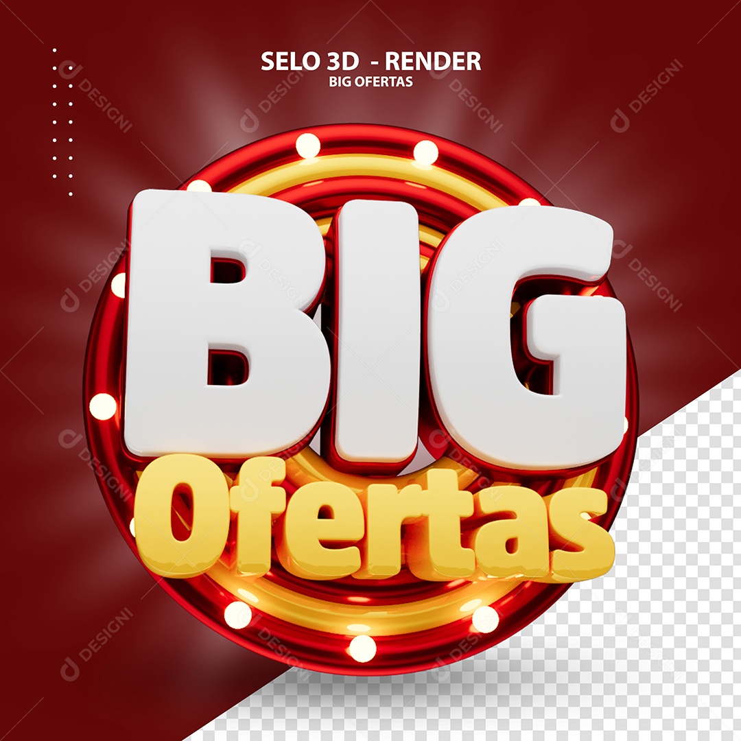Big Ofertas Selo 3D para Composição PSD