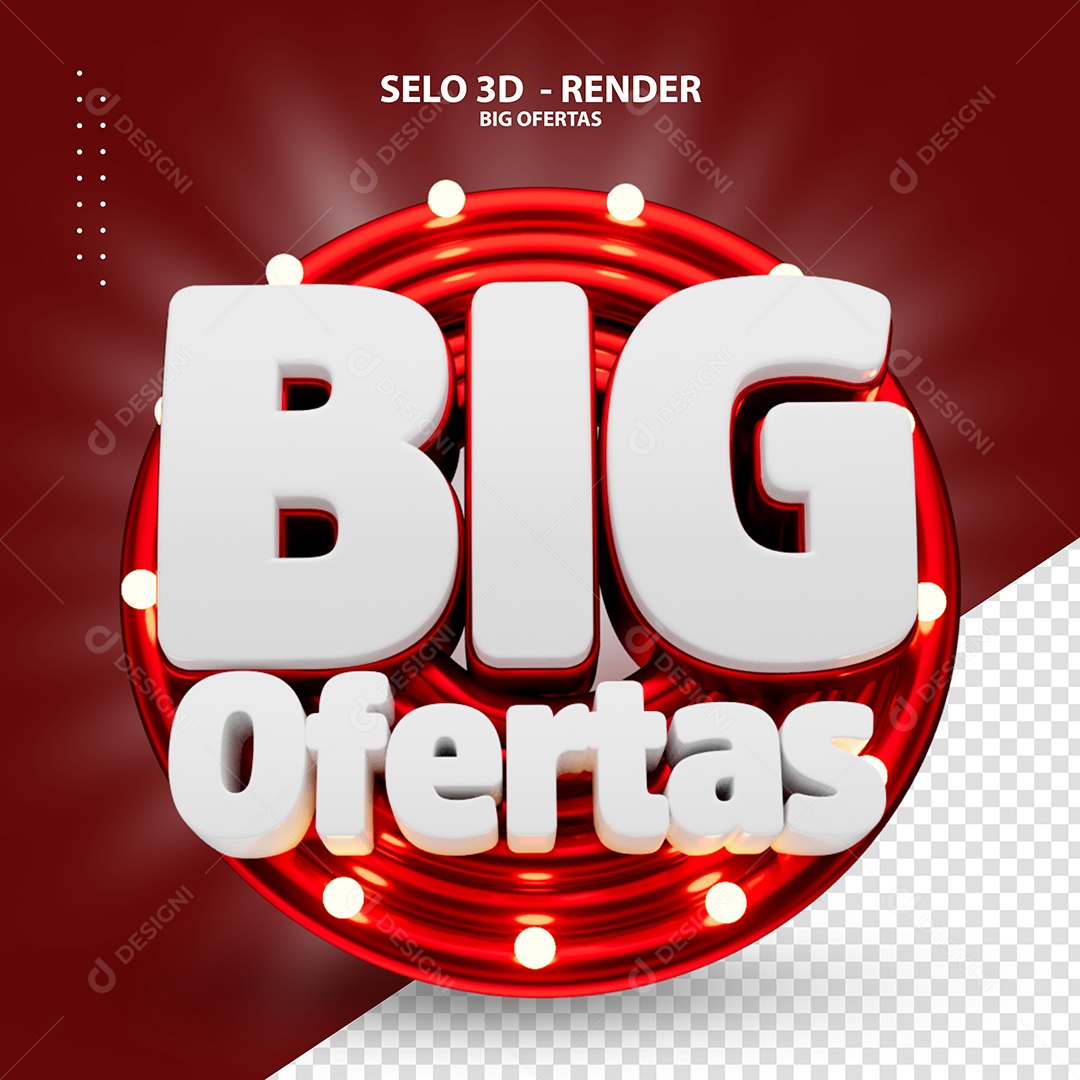 Big Ofertas Selo 3D para Composição PSD