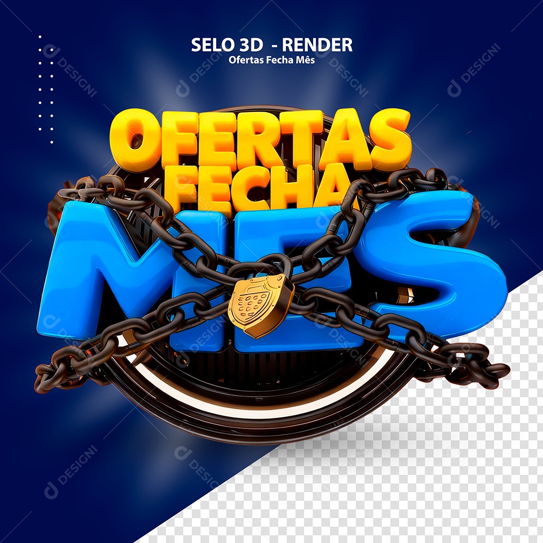 Ofertas Fecha Mês Selo 3D para Composição PSD