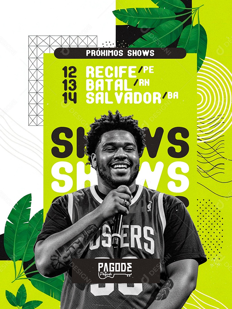 Flyer Próximos Shows Contrate Pagode do Pagode Social Media PSD Editável