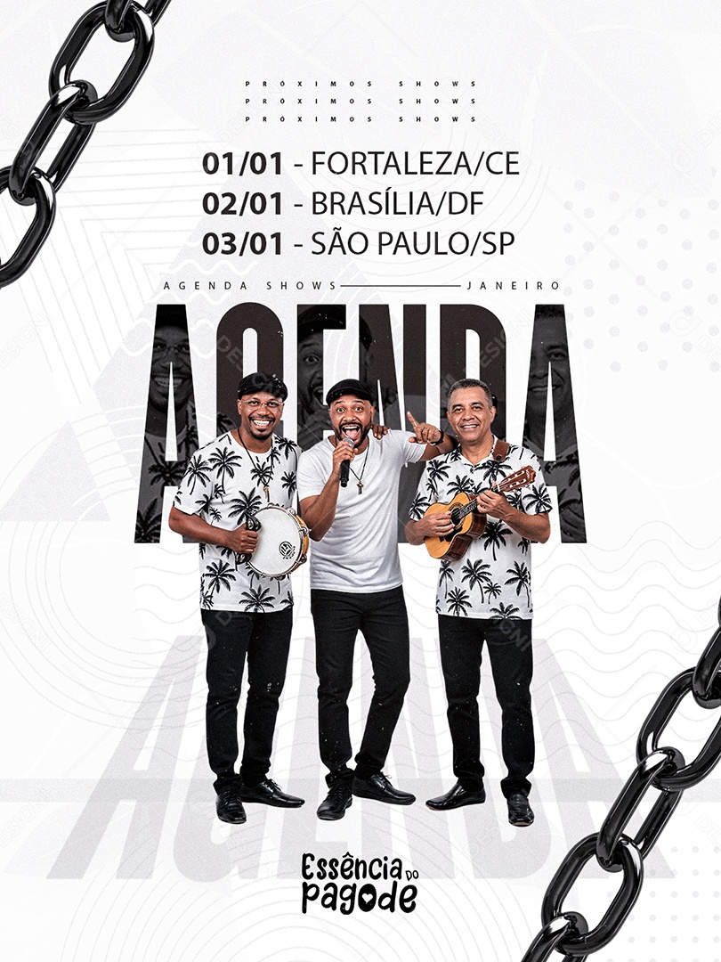 Flyer Próximos Shows Agenda Essência do Pagode Social Media PSD Editável