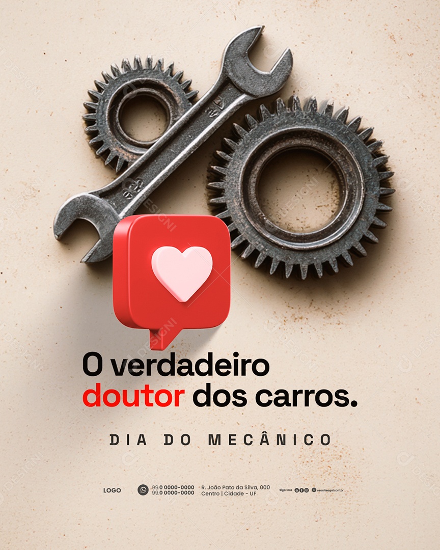 Dia do Mecânico 20 de Dezembro Social Media PSD Editável