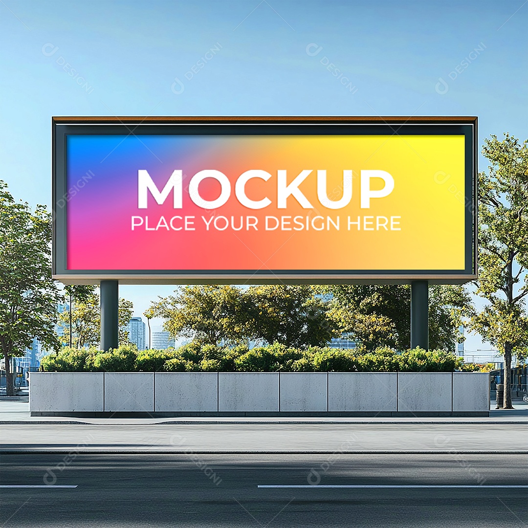 Mockup Painel Publicitário PSD Editável