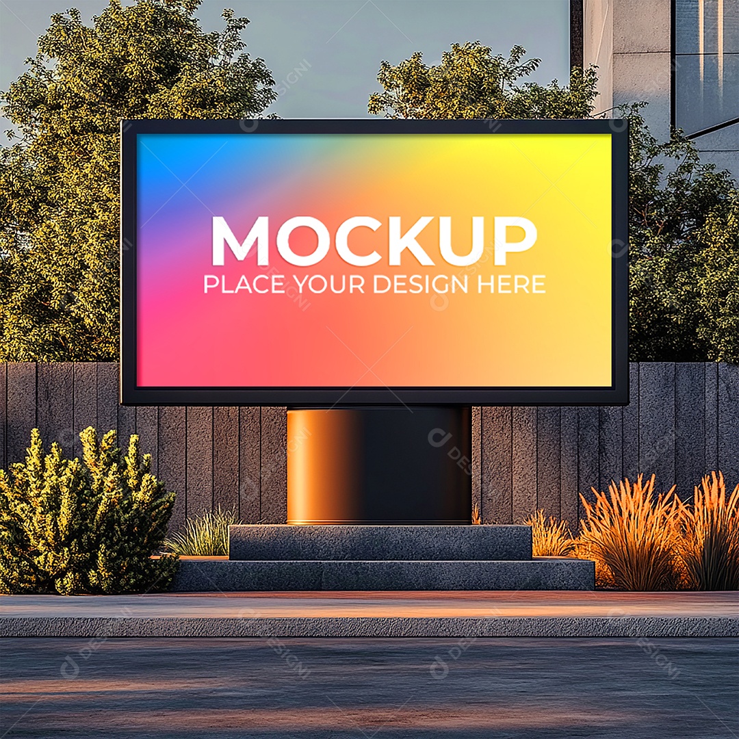 Mockup Painel Publicitário PSD Editável