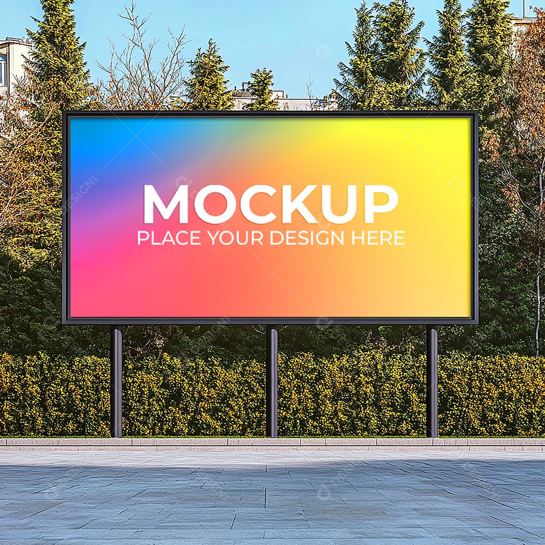 Mockup Painel Publicitário PSD Editável