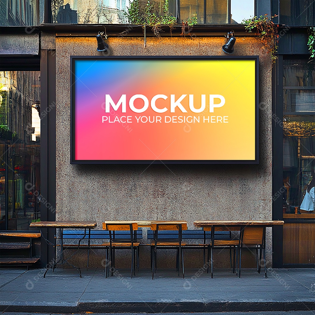 Mockup Painel Publicitário PSD Editável