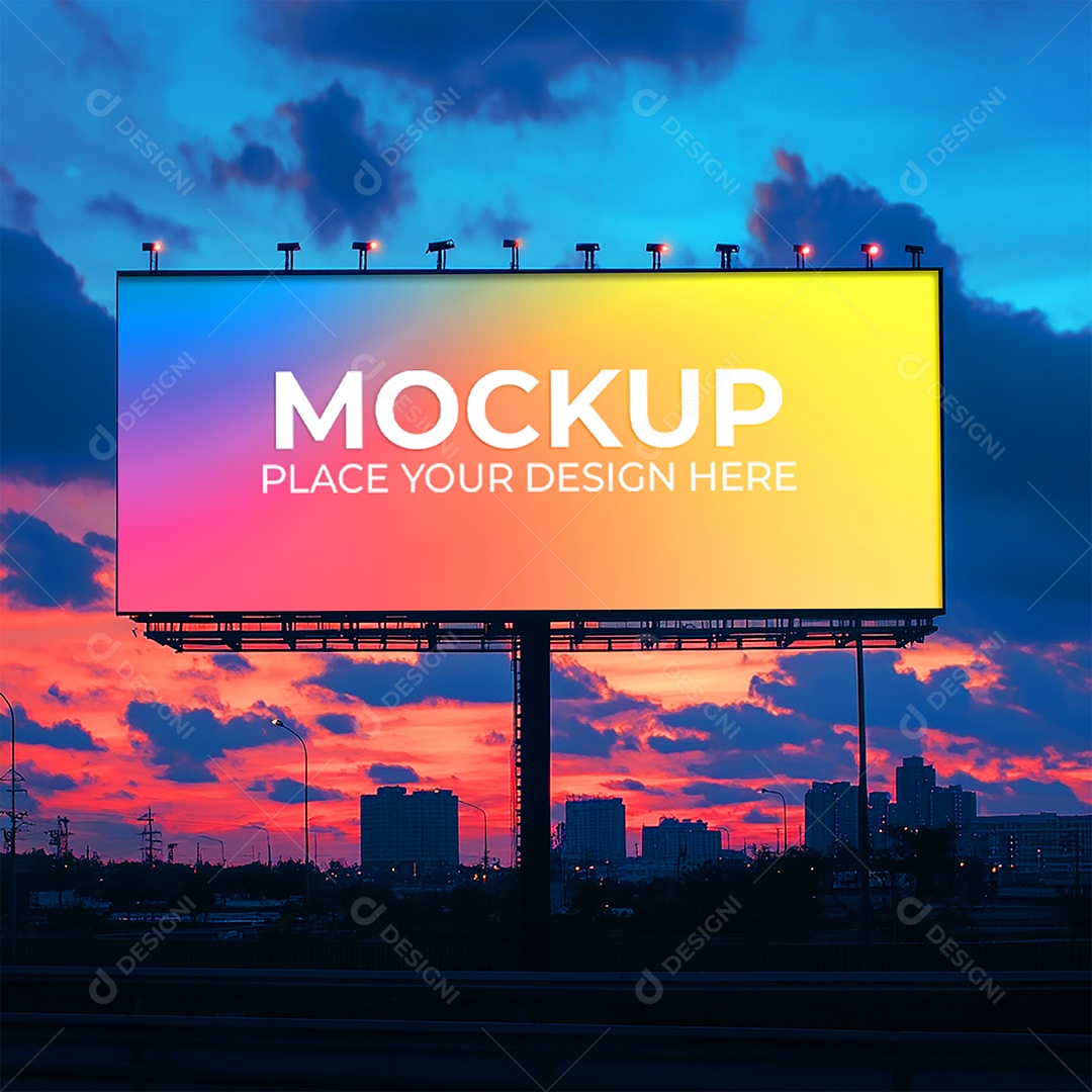Mockup Painel Publicitário PSD Editável