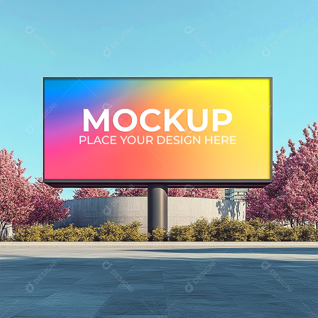 Mockup Painel Publicitário PSD Editável