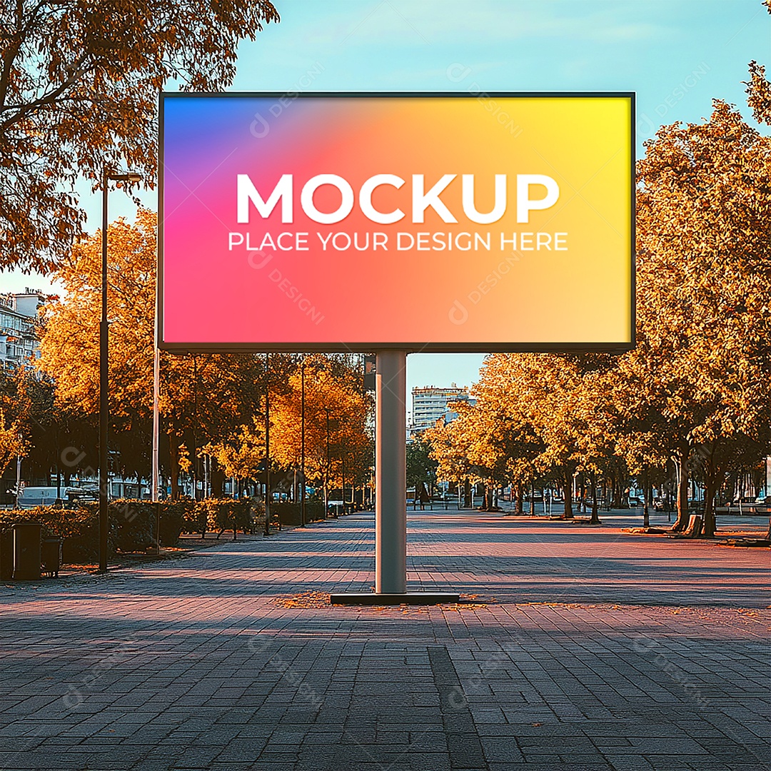 Mockup Painel Publicitário PSD Editável