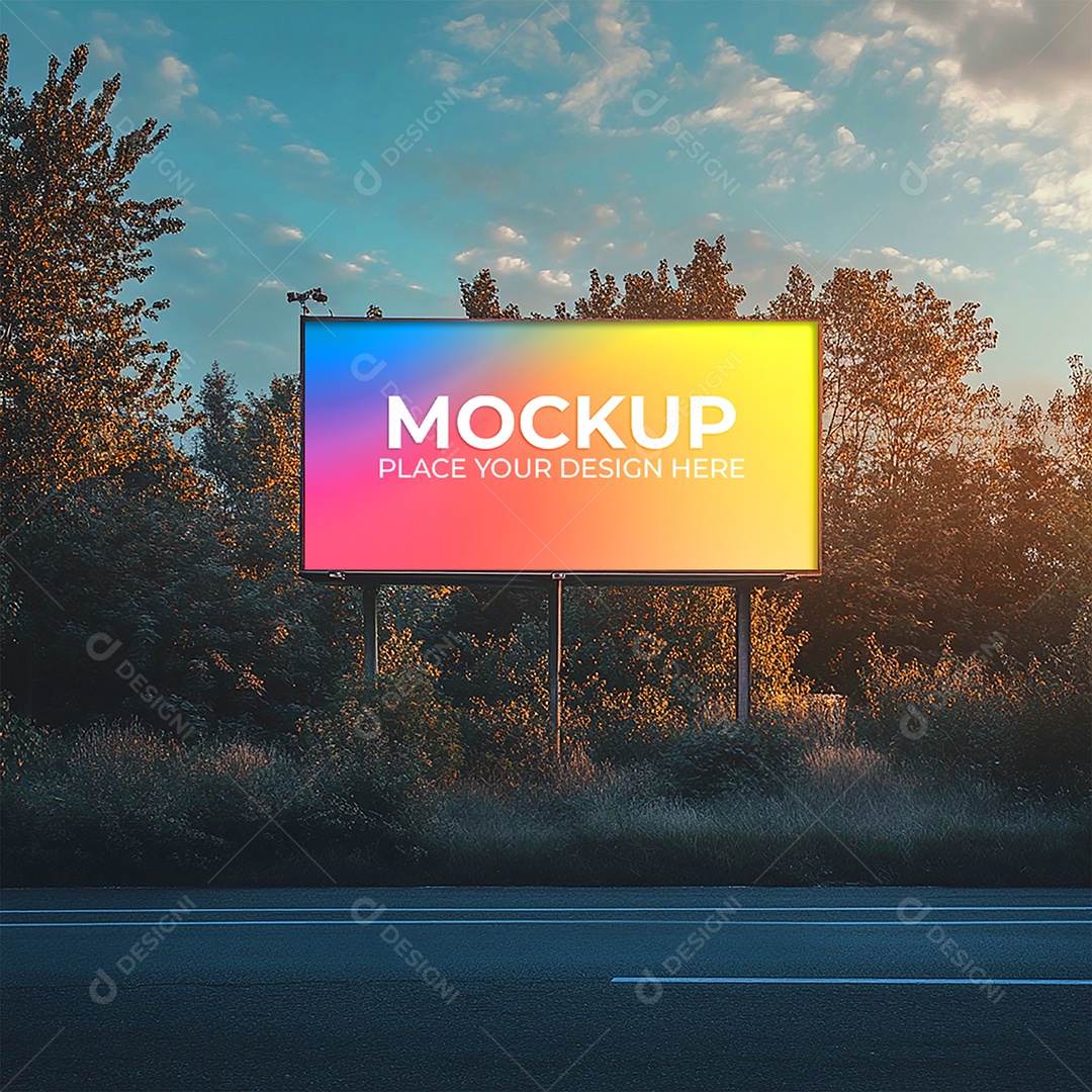 Mockup Painel Publicitário PSD Editável