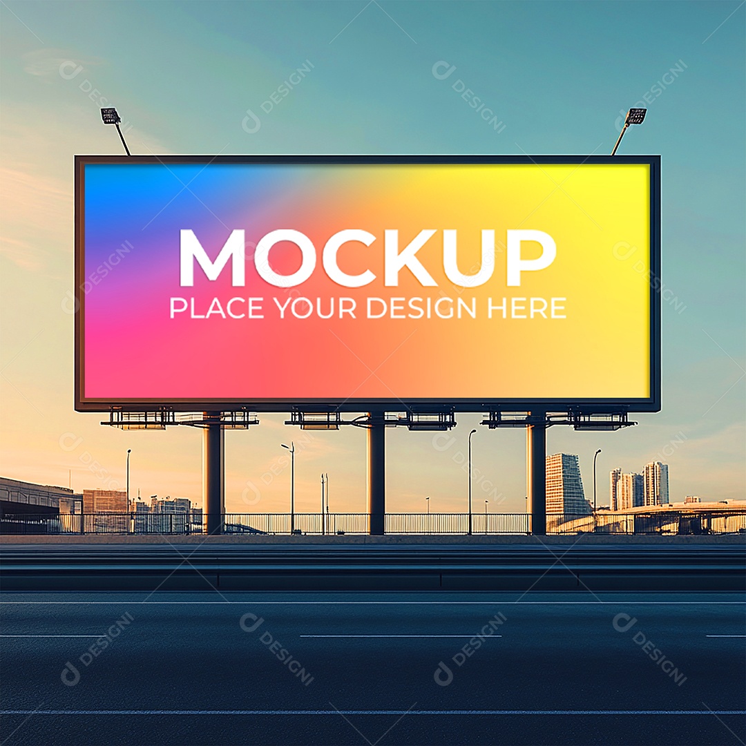 Mockup Painel Publicitário PSD Editável