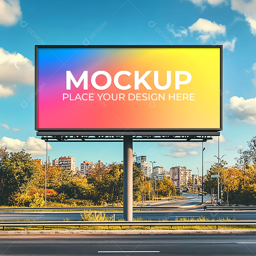 Mockup Painel Publicitário PSD Editável