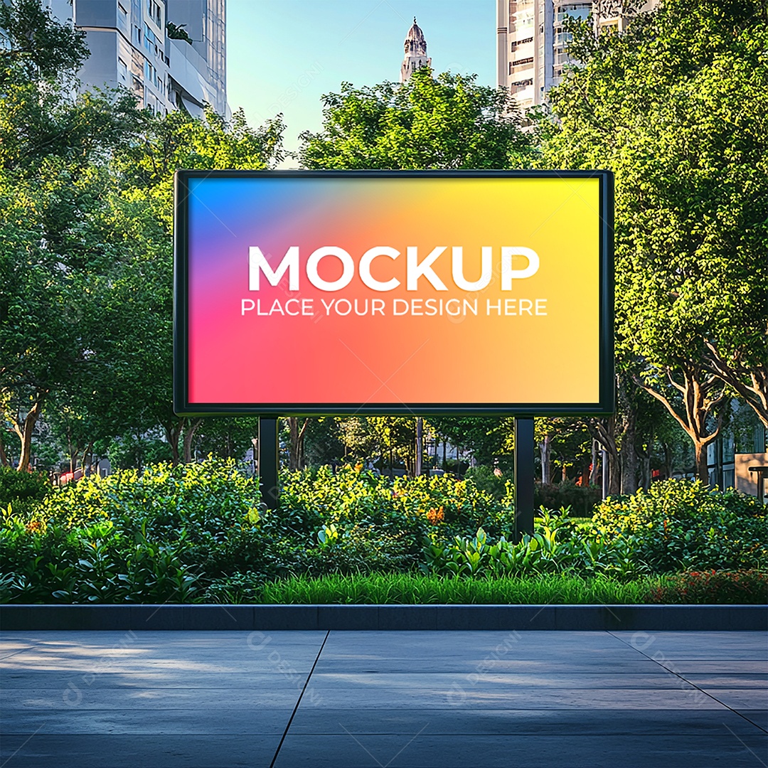 Mockup Painel Publicitário PSD Editável