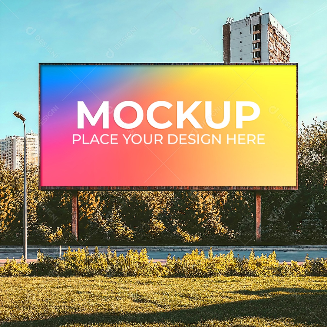 Mockup Painel Publicitário PSD Editável